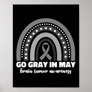 Grau im Mai Hirntumor Awareness Month Rainbow Poster