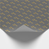 Grau, Imitate Gold 2. (2.) Event Wrapping Paper Geschenkpapier (Ecke)
