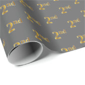 Grau, Imitate Gold 2. (2.) Event Wrapping Paper Geschenkpapier (Rolleneckpunkt)