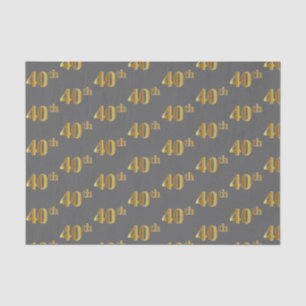 Grau, Imitate Gold 40. (40.) Event Tissue Paper Seidenpapier