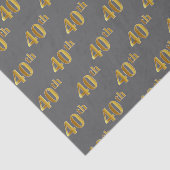 Grau, Imitate Gold 40. (40.) Event Tissue Paper Seidenpapier (Ausschnitt)