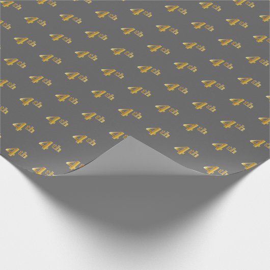 Grau, Imitate Gold 4. (4.) Event Wrapping Paper Geschenkpapier (Ecke)