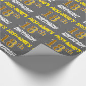 Grau, Imitate/Nachahmungen Gold, "18. BIRTHTAG" Geschenkpapier (Ecke)