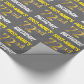 Grau, Imitate/Nachahmungen Gold, "72. GEBURTSTAG" Geschenkpapier (Ecke)