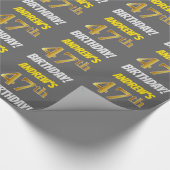 Grau, Imitate/Nachahmungs-Gold, "47. GEBURTSTAG" Geschenkpapier (Ecke)