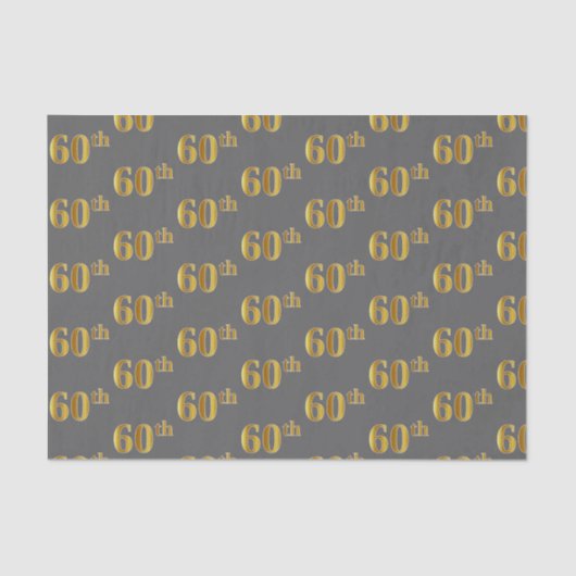 Grau, Imitats Gold 60. (60.) Event Tissue Paper Seidenpapier (Vorderseite)
