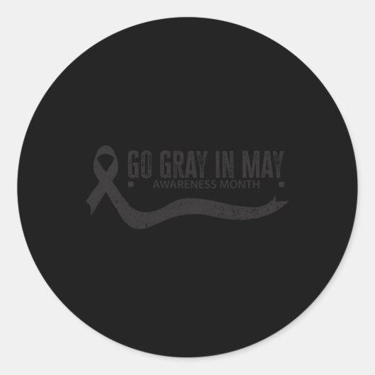 Grau in May Brain Cancer Awareness Flag Runder Aufkleber (Vorderseite)