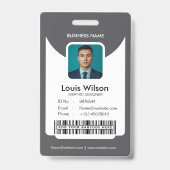 Grau | Individuell anpassbare Mitarbeiter-ID-Unter Ausweis (Vorderseite)