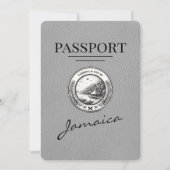 Grau Jamaica Passport Save the Date (Vorderseite)