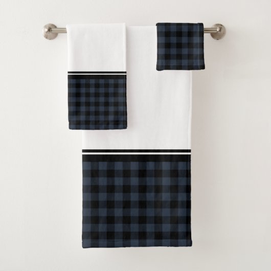 Grau kariert badhandtuch set (Insitu)