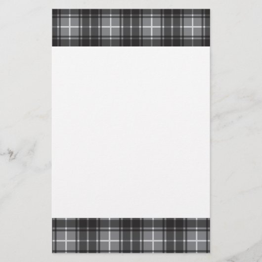 grau Kariert Briefpapier (Vorderseite)