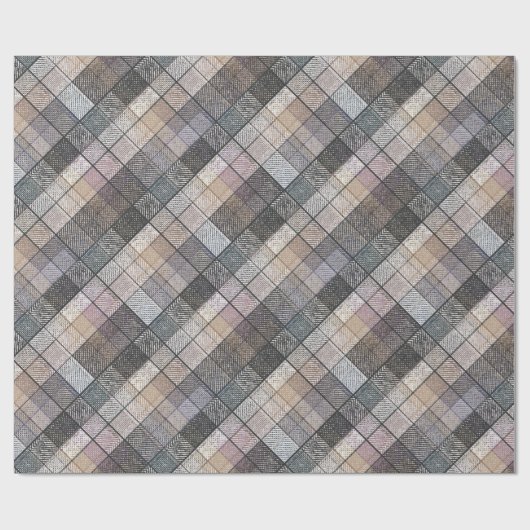 grau kariert. geschenkpapier (Flach)