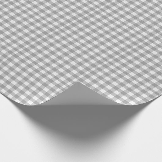 Grau Kariert Gingham Country Farmhouse Einfach Geschenkpapier (Ecke)