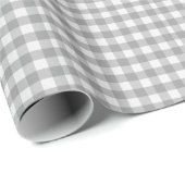 Grau Kariert Gingham Country Farmhouse Einfach Geschenkpapier (Rolleneckpunkt)