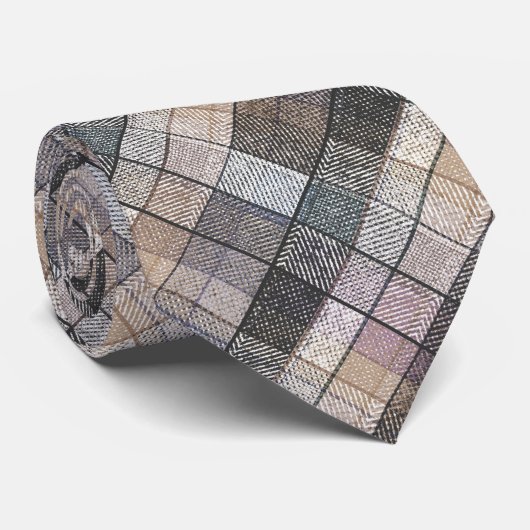 grau kariert. krawatte (Gerollt)