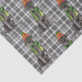 Grau Kariert mit einem Black Lab Dog Weihnachten Seidenpapier (Ausschnitt)