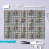 Grau Kariert mit einem Black Lab Dog Weihnachten Seidenpapier (Handwerk)