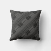 Grau Kariert Mit Monogramm Kissen (Rückseite)