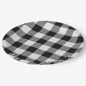 grau Kariert | Papierplatte für Schachbretter Pappteller (Schrägansicht)