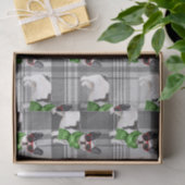 Grau Kariert und Boston Terrier Weihnachten Seidenpapier (Geschenk)