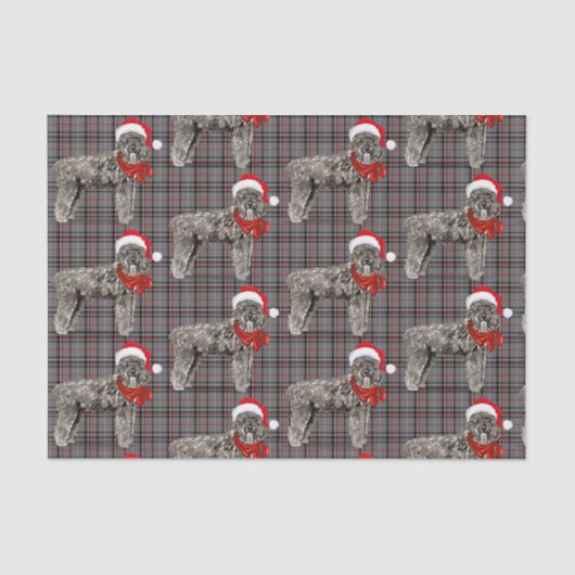 Grau Kariert und Christmas Bouvier Dog Lover Holid Seidenpapier (Vorderseite)