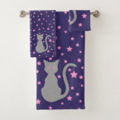 Grau-Katzen-Badetuch-Set Badhandtuch Set (Insitu)
