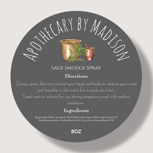 Grau | Kennzeichnung pflanzlicher Erzeugnisse Runder Aufkleber