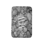 Grau-Kiesel-Monogramm-Badematte Badematte (Vorderseite Vertikal)