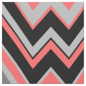 Grau & Korallen Zickzack Zigzag Nahtloses Muster Stoff (Nahaufnahme)