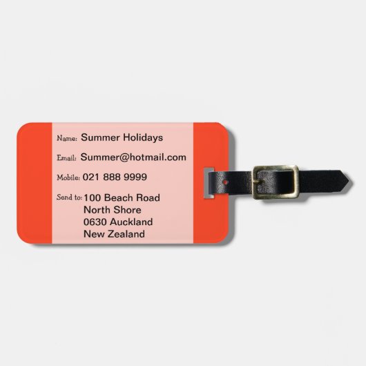 Grau Koru auf farbigen BG Gepäckanhänger (Vorderseite horizontal)