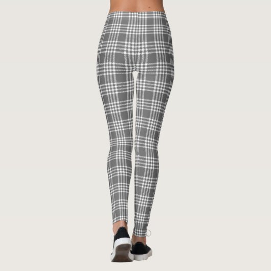 Grau kühne Moderne Karierte Leggings (Rückseite)