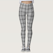 Grau kühne Moderne Karierte Leggings (Vorderseite)