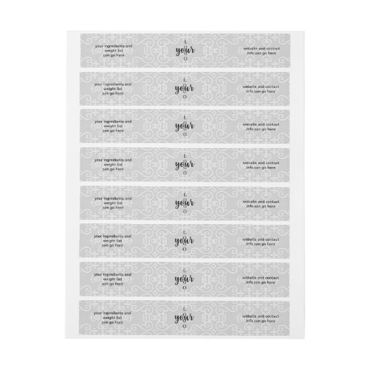 Grau-Lace-Wrap rund um das Seifenlabel (Bogen)