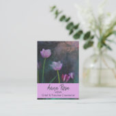 *~* Grau Lavendel Pink Tulip Grunge Vintag Shabby Visitenkarte (Stehend Vorderseite)
