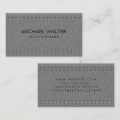 Grau Leather Stitched | Luxus Visitenkarte (Vorne/Hinten)