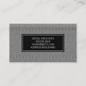 Grau Leather Stitched Visitenkarte (Rückseite)