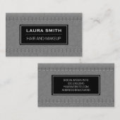 Grau Leather Stitched Visitenkarte (Vorne/Hinten)