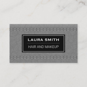 Grau Leather Stitched Visitenkarte
