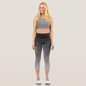 Grau Liebe Disc Golf Yoga Pants Capri Leggings (Vorderseite)