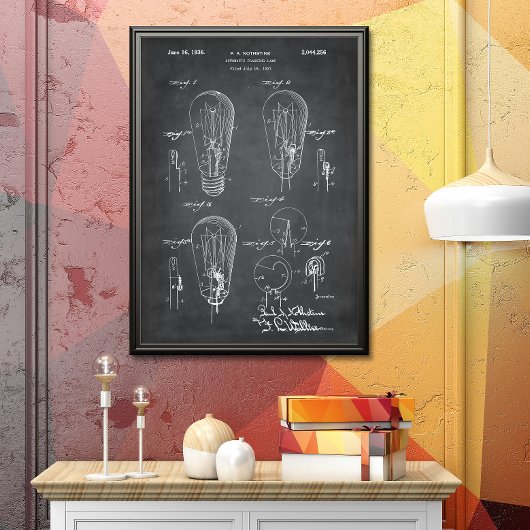 Grau | Light Bulb Patent Poster