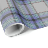Grau Lila Black Tartan Kariert Geschenkpapier (Rolleneckpunkt)