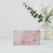 Grau Lila Blush Ballett Pink Butterfly Metallic Visitenkarte (Stehend Vorderseite)