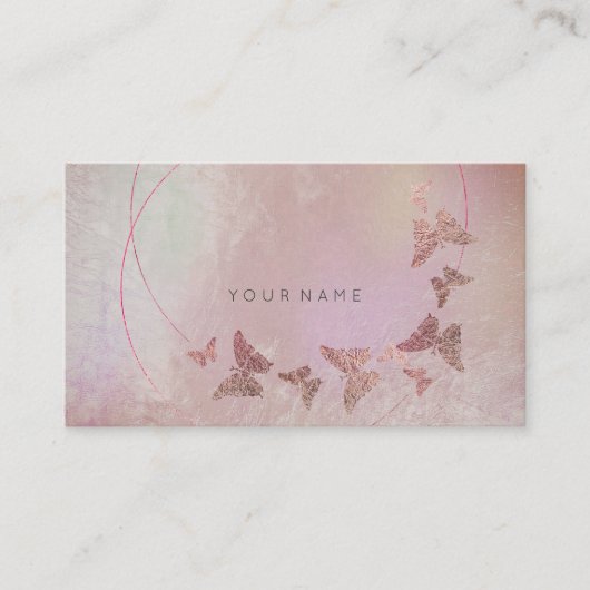 Grau Lila Blush Ballett Pink Butterfly Metallic Visitenkarte (Vorderseite)