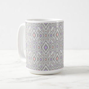 Grau, Lila, Korallen, Diamanten auf weiß Kaffeetasse