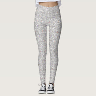 Grau, Lila, Korallen, Diamanten auf weiß Leggings
