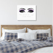 Grau Lila Makeup Artist Beauty Damask Lashes Leinwanddruck (Insitu (Schlafzimmer))