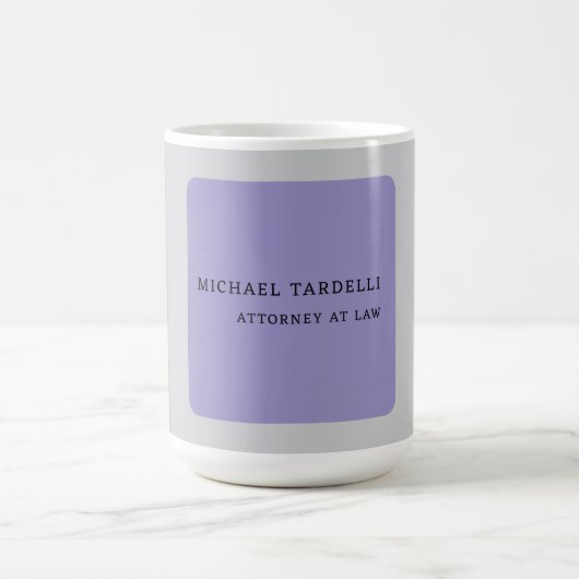 Grau Lila Minimalistisch klassisch Beruflich Kaffeetasse (Mittel)