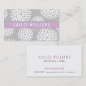 Grau & Lilac Lila Moderne Blüte Visitenkarte (Vorne/Hinten)