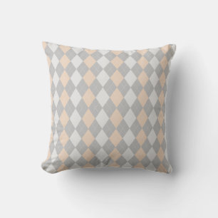 Grau & LINEN BROWN Diamonds RAUTE Muster Kissen