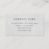 Grau Linen Monogram Modernes Minimalistisch Visitenkarte (Rückseite)